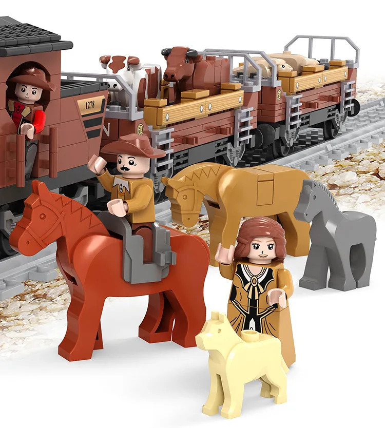 

Model building kits compatible with lego transportation train 3D blocks Educational model building toys hobbies for children