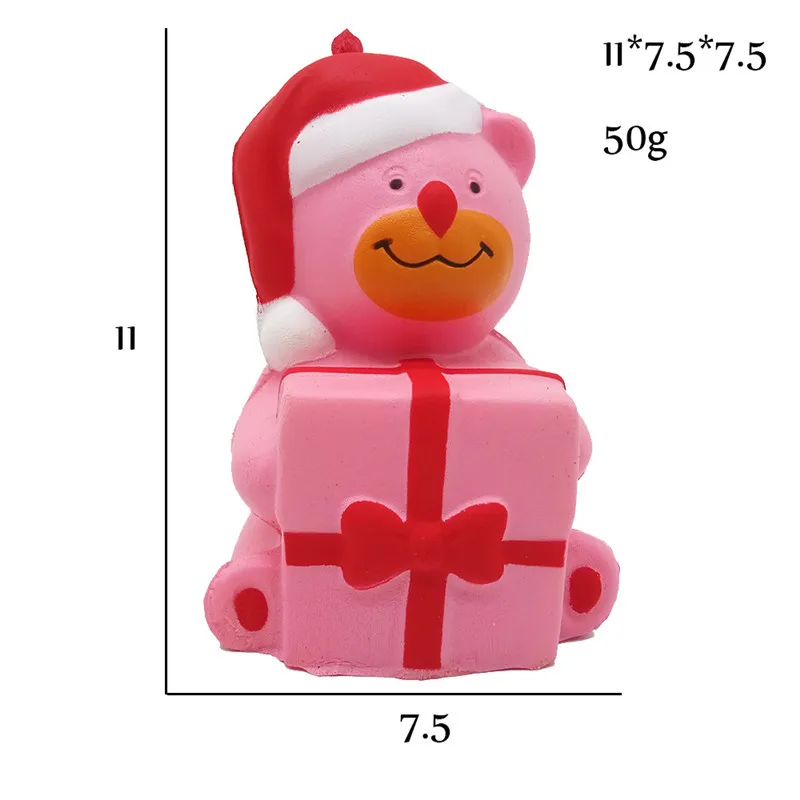 Funny Santa Claus Snowman Santa Bear Squishy Slow Rising Toys Cute Cartoon Xmas Teddy Bear Squishies Squeeze Stress Relief Toy (7)