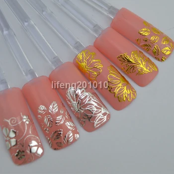 

316 Designs High Quality Gold Silver 3D Nail Art Stickers Decals For Nail Tips Decoration Tool Hot stamping Large Size XL