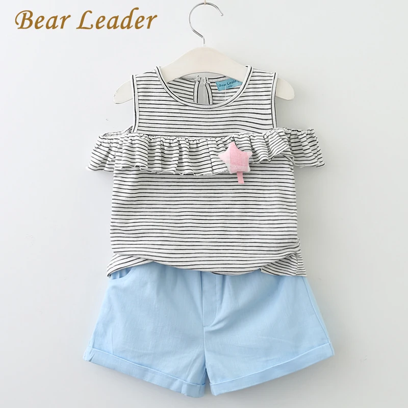 

Bear Leader Girls Clothes Summer 2018 Girls Clothing Sets Kids Clothes Striped Children Clothing Toddler Girl Tops+Shorts Suits