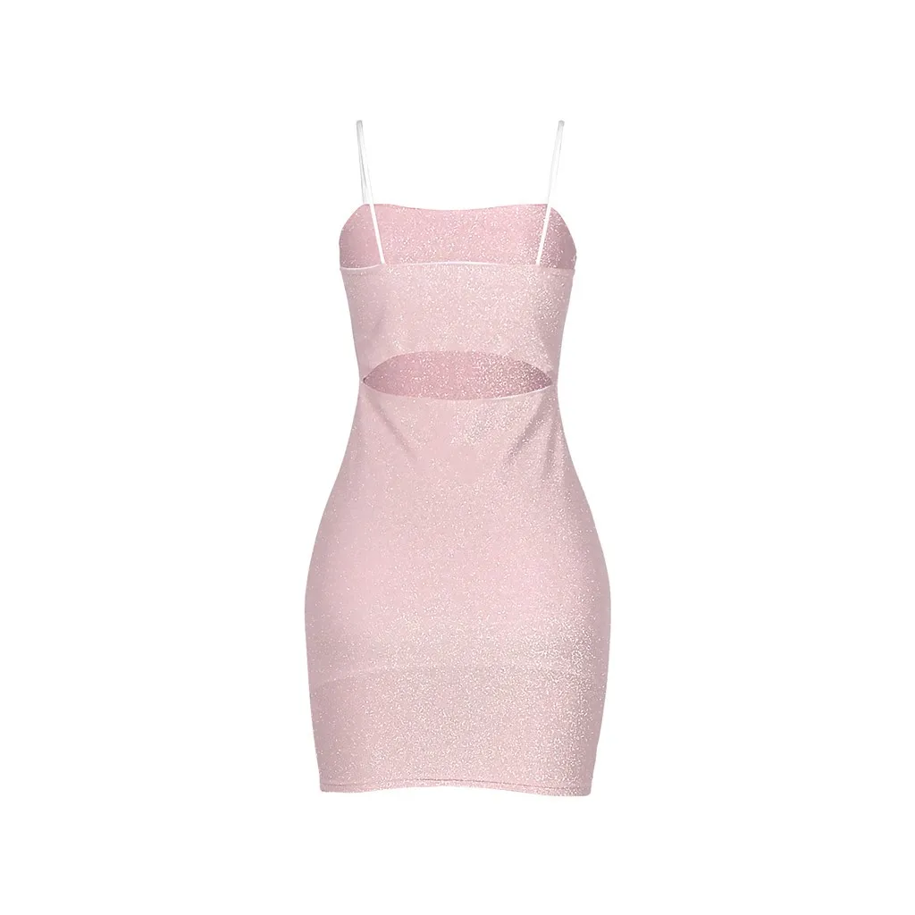 Летнее платье Винтаж Для женщин Спагетти ремень вечерние пикантные Bodycon спинки