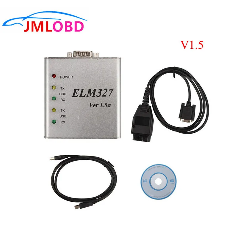 Goedkoop Metalen Aluminium ELM327 V1.5 OBD2 Auto Diagnostic Tool ELM 327 V1.5a OBD OBDII ELM327 USB Metalen Interface Foutcode Scan