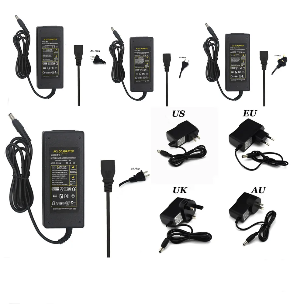 

AC 100-240V To DC 12V Switching Power Supply Adapter DC 2.1-2.5mm X 5.5mm Plug Power Supply for LED Strip Flexible Lights
