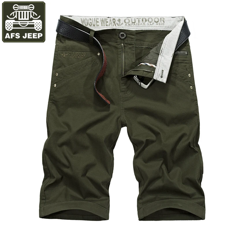 AFS JEEP Брендовые мужские шорты милитари мужские повседневные хлопковые бермуды Masculina много карманов средней талии по колено шорты мужские