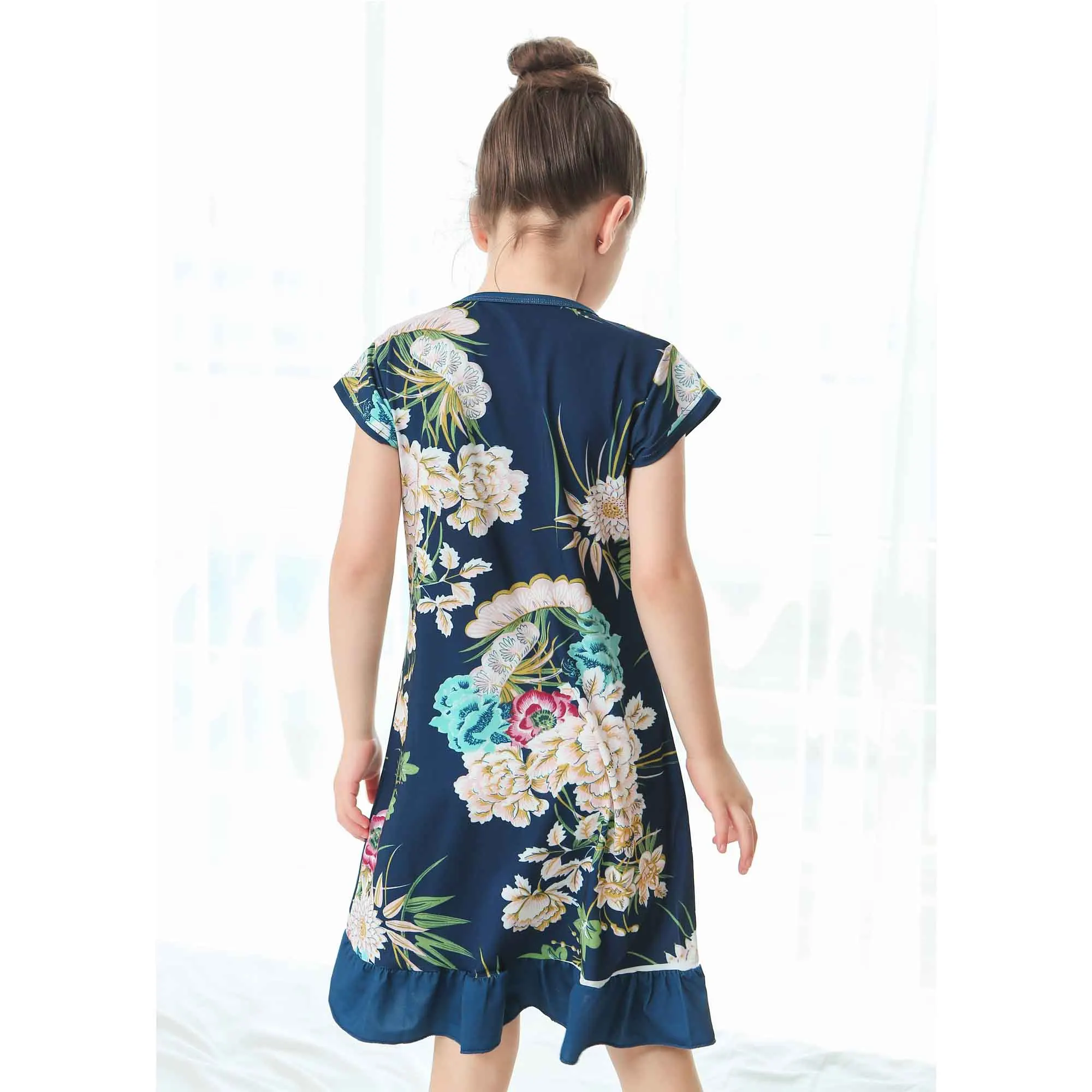 Новые дизайнерские платья с 3d цветочным принтом для девочек детское платье принцессы с замком для девочек платья для малышей Одежда для детей от 2 до 10 лет