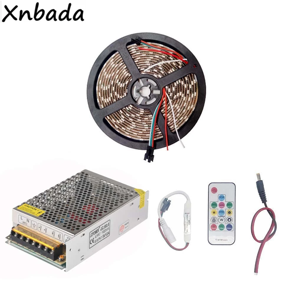 

1m 2m 3m 4m 5m WS2812B WS2812 RGB Led Strip Light With SP103E 14Keys Remote RGB Led Controller Power Supply Kit
