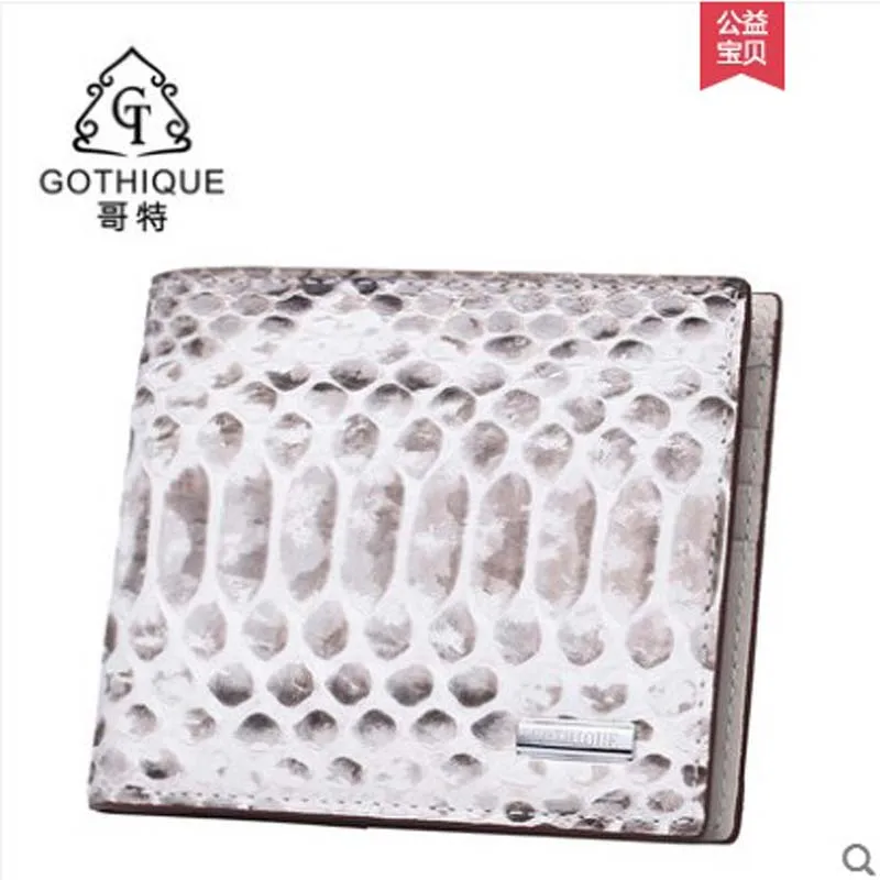 

gete 2019 new Imported python leather wallet for lady short style Korean genuine leather multi-position crosswise style wallet