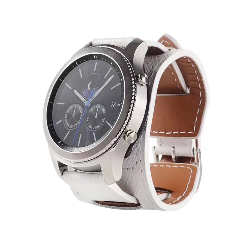 Браслет из натуральной кожи для часов samsung galaxy Watch 46 мм 42 мм gear S3 Frontier huawei watch GT Сменный ремень
