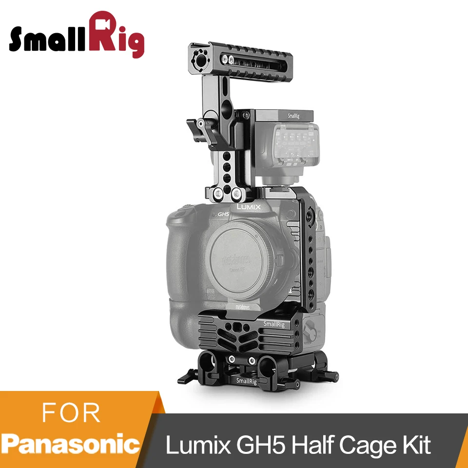 SmallRig GH5 Half Cage Kit for Panasonic Lumix GH5 with Battery Grip /Top Handgrip/ Dual Rod Clamp Baseplate System-2067 SmallRig GH5 Half Cage Kit for Panasonic Lumix GH5 with Battery Grip /Top Handgrip/ Dual Rod Clamp Baseplate System-2067