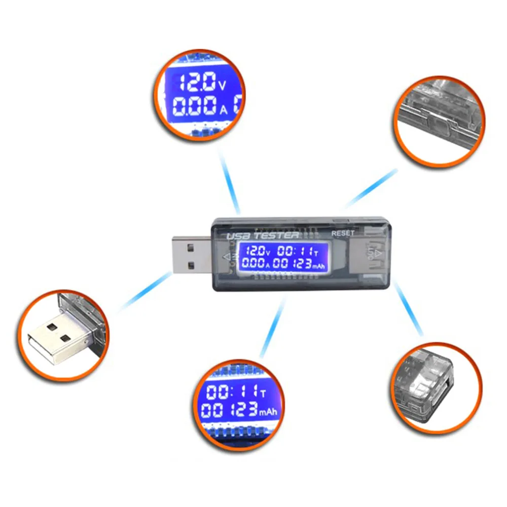 USB детектор Вольтметр Амперметр измеритель мощности Измеритель Напряжения тока мобильное зарядное устройство USB KWS-V21