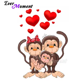 

Ever Moment Diamond Painting Monkey Heart Hobby 5D DIY Handmade Decoration For Home Diamond Embroidery Full Square Drill 3F1073
