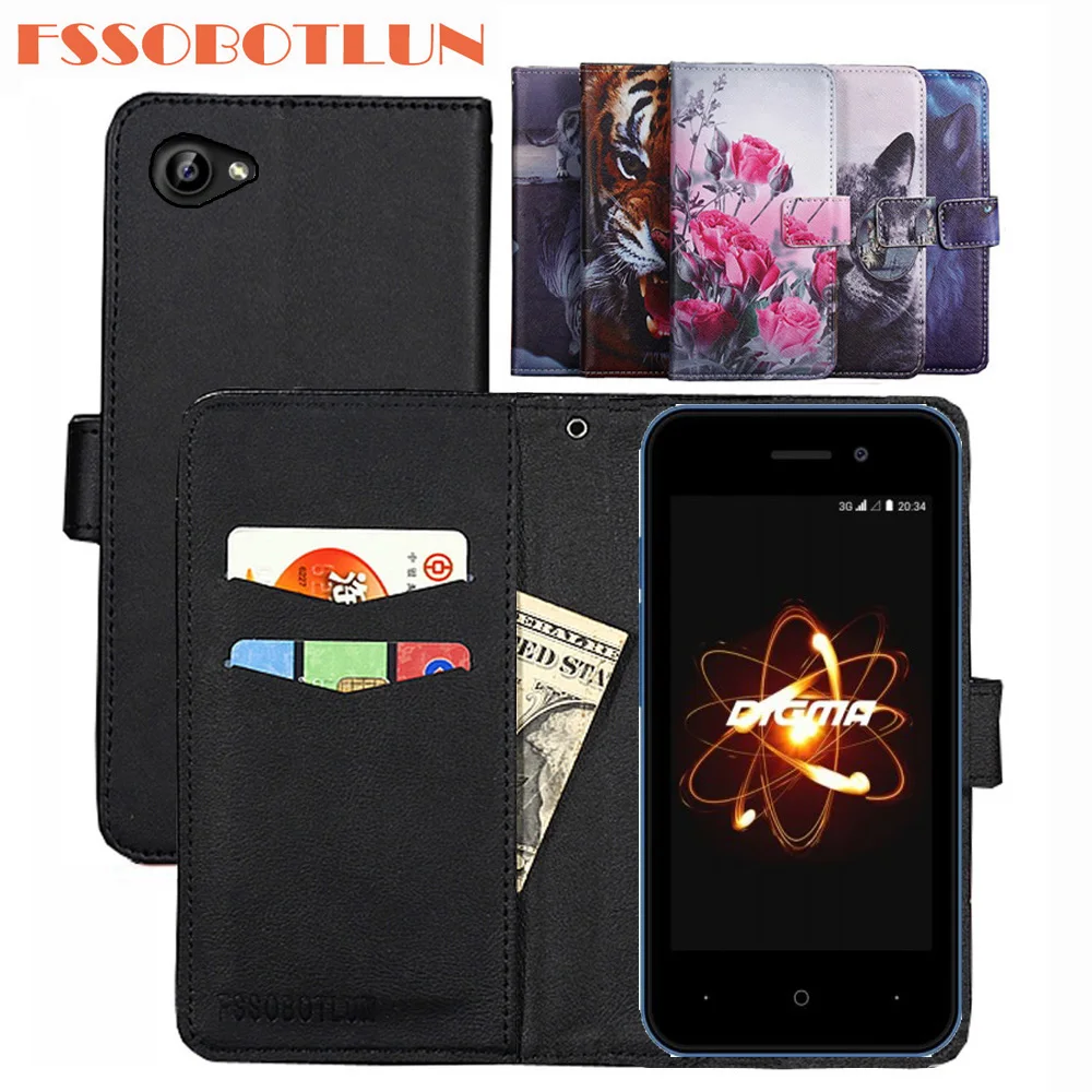 

FSSOBOTLUN 9 Colors For Digma LINX Atom 3G Case PU Leather Retro Flip Cover Shell Magnetic Fashion Wallet Cases Kickstand Strap