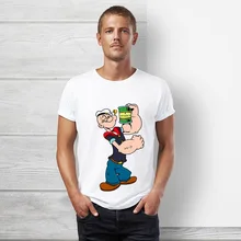 Брендовая одежда True reveler, футболка Popeye, Мужская футболка с коротким рукавом, летняя мультяшная футболка в стиле хип-хоп, забавная футболка из хлопка с моряком