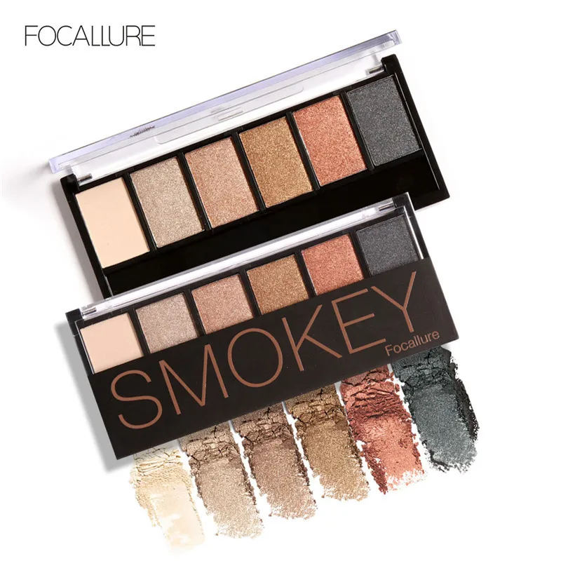 

FOCALLURE 6 Colors Eye Shadow Makeup Shimmer Matte Eyeshadow Earth Color Eyeshadow Palette Cosmetic Makeup Set Nude Eye Shadow