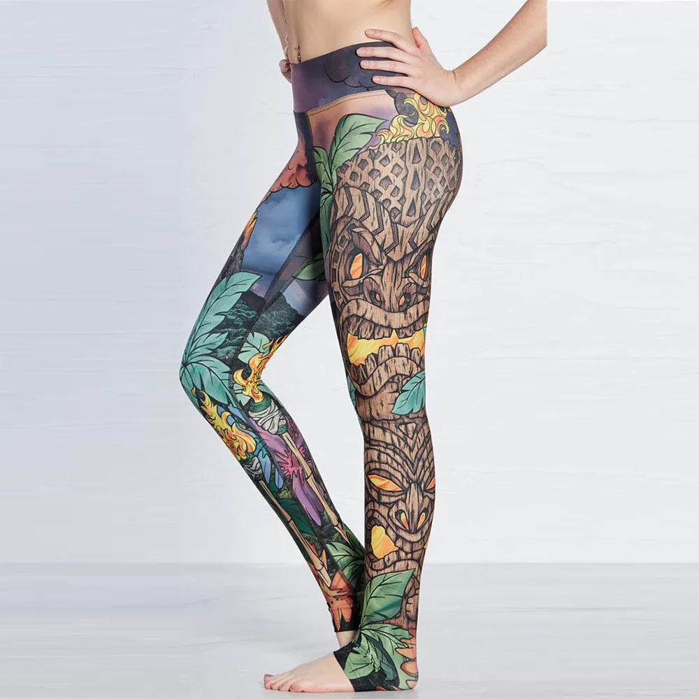

Women Flexible Wood Skull Print Tight Pants Workout Gym Training Running Yoga Sport Fitness Exercise Leggings Dropshipping