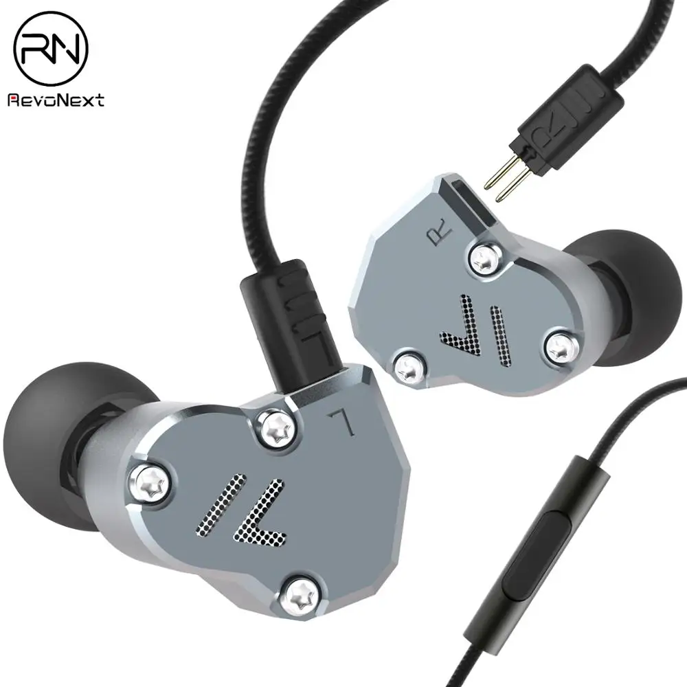 

RevoNext QT2 Triple Driver In-ear HIFI Detachable Wired Earbuds Stereo Earphone with Dynamic and Balanced Armature Hybrid Driver
