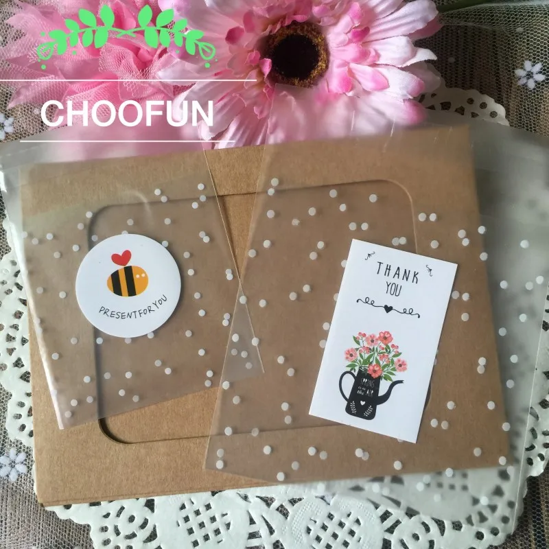 

100pcs/lot 10*10+3cm White Dots Transparent OPP Gift Packing Bags Self-adhesive Candies Bags Cookies Bags Free Shipping BZ012