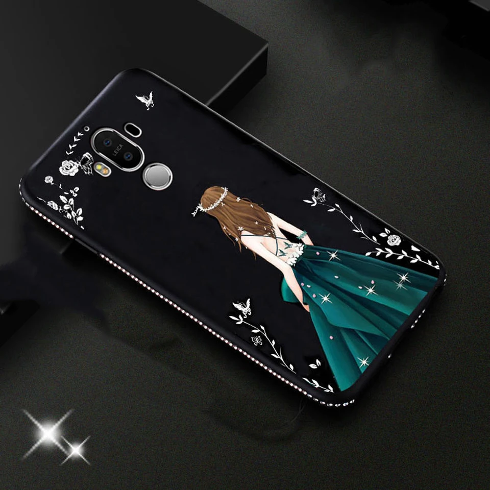 Для Huawei Mate 9 Pro крышка свадебное платье чехол блеск Бампер ТПУ бриллиантовый P20 Lite