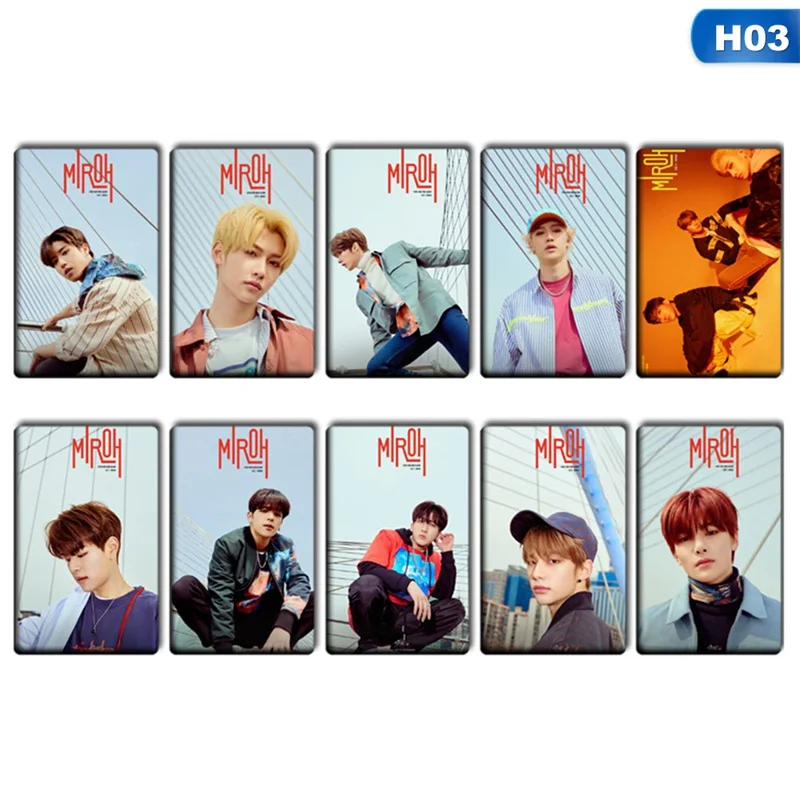 H03 10 шт./компл. K-POP защищает детей липкие ломо карты новая модная обувь с украшением в виде кристаллов наклейки карт для любителей коллекция подарков - Цвет: H03