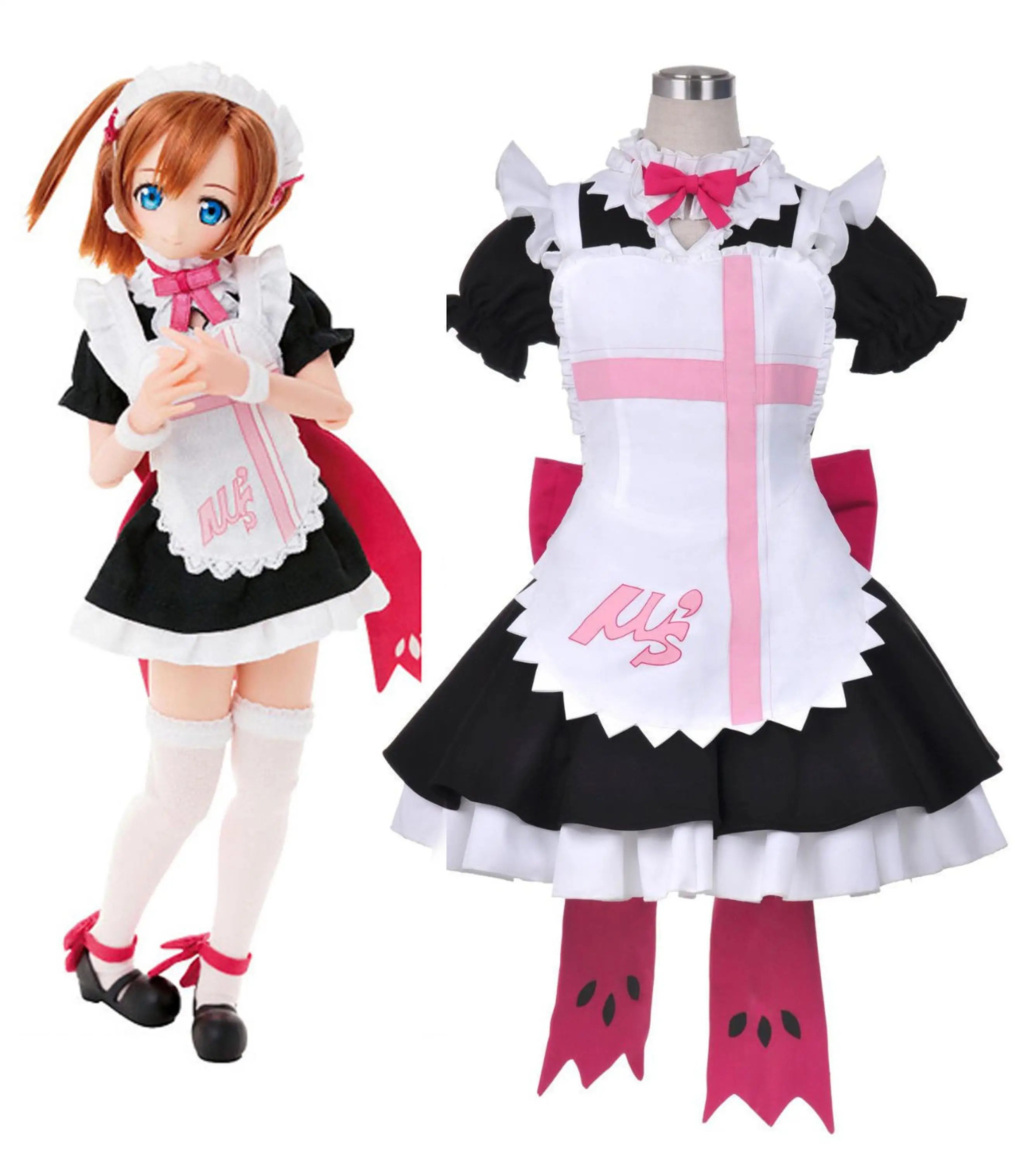 Популярный новый костюм для косплея Love Live Kousaka Honoka платье горничной по