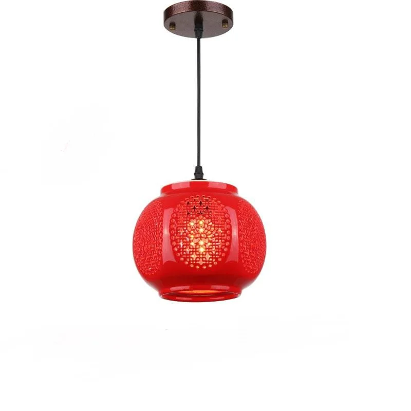 Ceramic glass red lanterns on the balcony aisle entrance hall aisle lamp small Pendant Lights home festive lights ZA ZS3 glass and glass ceramic based on the mgo b2o3 sio2 system