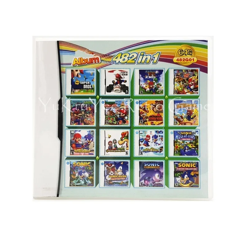 482 In 1 Video Game Accessories Parts Compilation Cartridge Card For DS