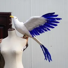 creative big simulation Phoenix toy plastic & furs white & blue wings long tail bird gift about 65cm