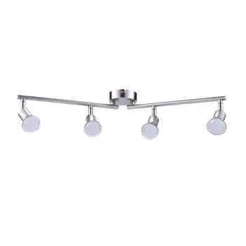 

AIBOO 4 / 6 Head Track Lighting Kit Wall/Ceiling Mounted Adjustable Fixture with Flexible Fold-able Arms Rota-Table GU10 Socket