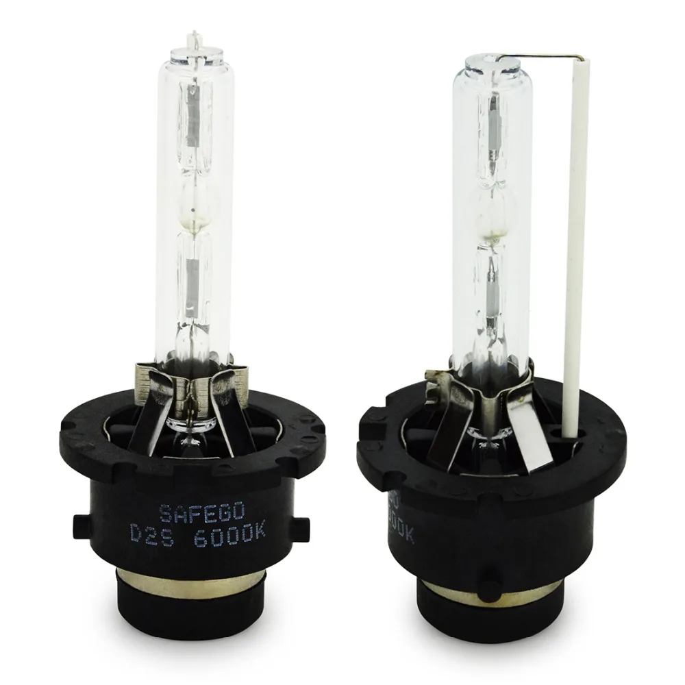 Safego 2pcs D2S Xenon bulb HID xenon lamp D2S 6000K metal holder