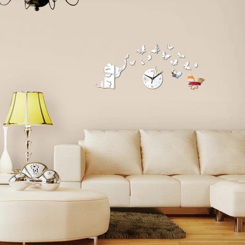 Часы со слоном кварцевые акриловые геометрические 2019|clock living room|living room watchclock |