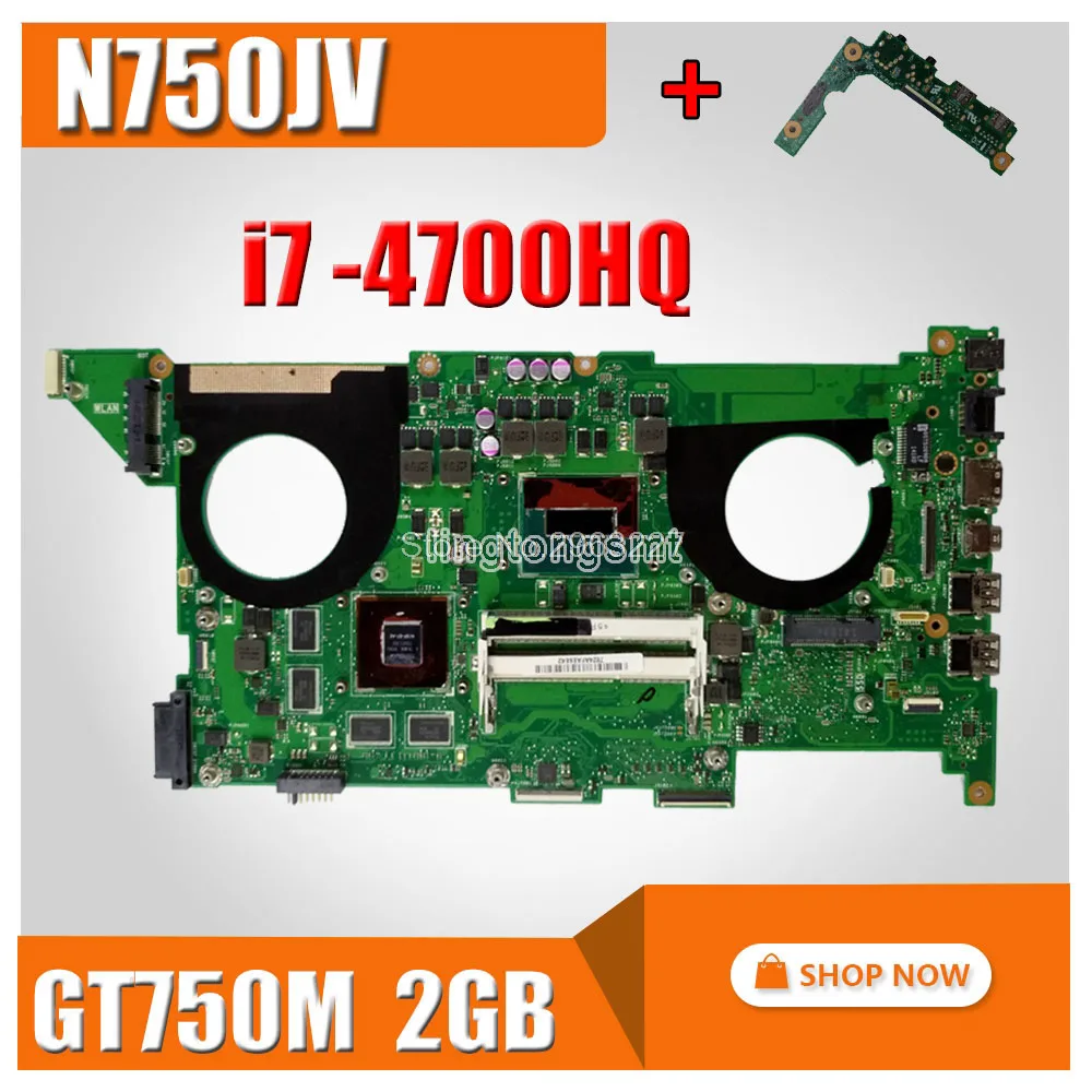 

G75VW Laptop Motherboard For ASUS G75VW 3D connector REV 2.4 100% tested