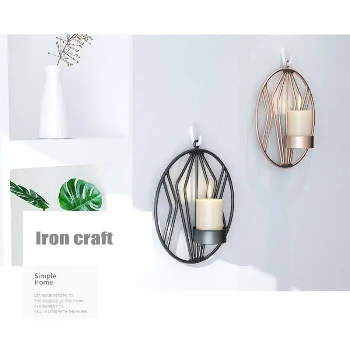 3D геометрический Железный Подсвечник настенный подсвечник бра Tealight домашний декор TT-best