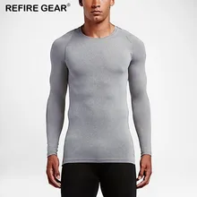 Refire gear быстросохнущая рубашка для мужчин, бег бодибилдинг, рубашки длинный рукав, дышащий, Мужская футболка для скалолазания на открытом воздухе, фитнес-футболка