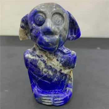 

GJ Crystal Elf 75mm Hand Carved Cute Natural Blue Lapis Lazuli Quartz Crystal Elves Sprites for Gifts