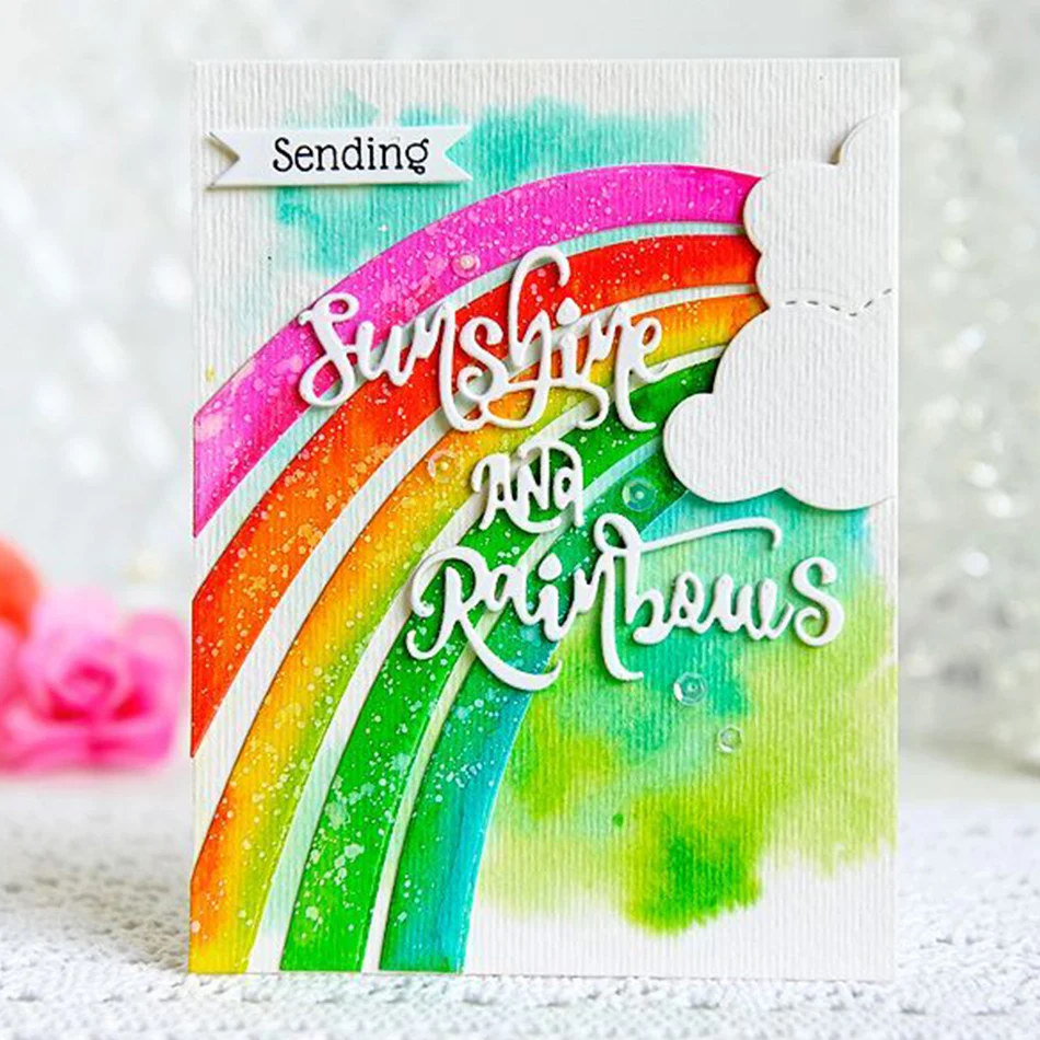 

DiyArts Sunshine Rainbows Clouds Photopolymer Stamp Cutting Dies For DIY Scrapbooking Paper Festival Cards Making New 2018