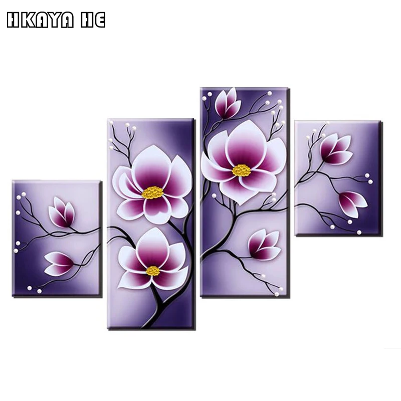 

HKAYA HE 5D DIY Full Square Diamond Painting "FLOWER" Multi-picture Combination Embroidery Cross Stitch Mosaic Decor gift FC2771