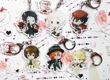 Anime Bungo Stray Dogs Dazai Osamu Nakajima Atsushi Edogawa Ranpo Doppo Dobleside Print keychain Keyrings Anime Bungo Stray Dogs Dazai Osamu Nakajima Atsushi Edogawa Ranpo Doppo Dobleside Print keychain Keyrings