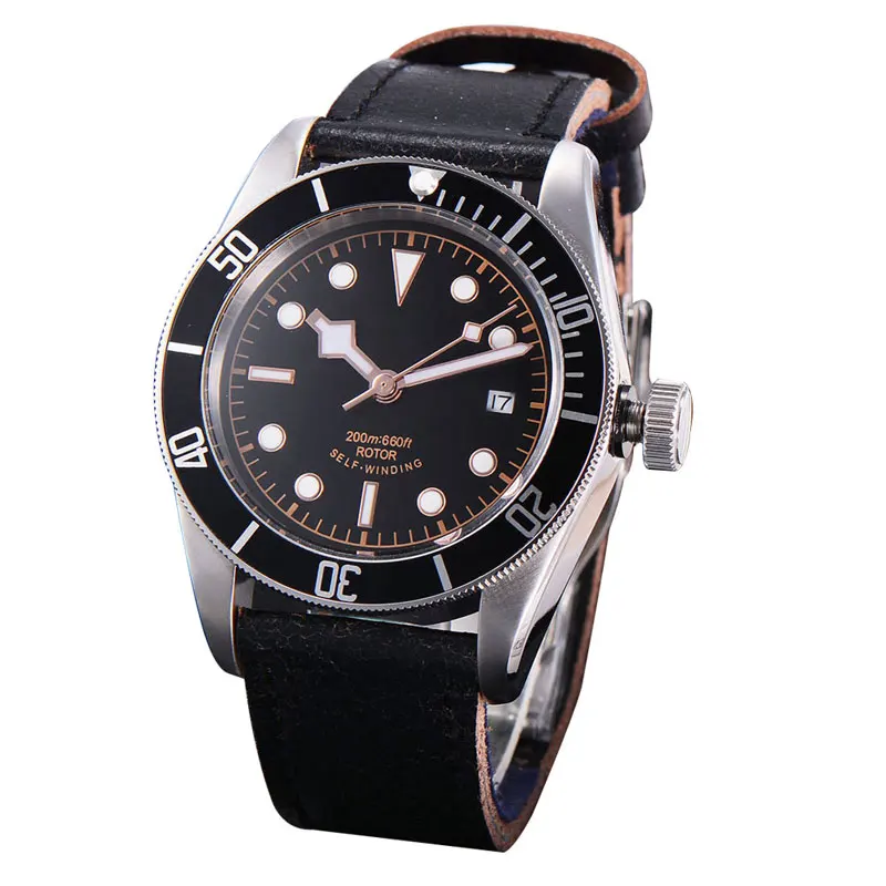 

41mm Sapphire Glass Miyota 8215 Automatic Movement Watches Luminous black dial Date Display Wristwatch