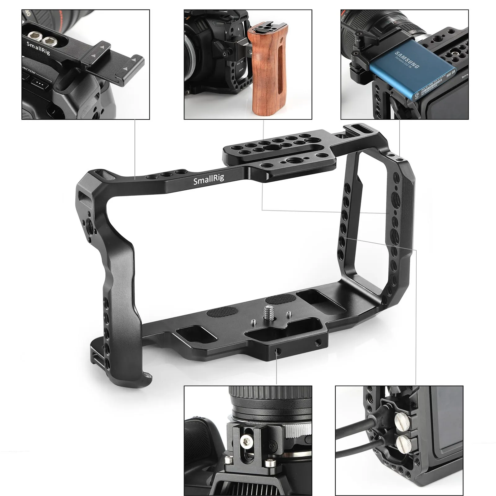 SmallRig BMPCC 4K клетка для blackmagic Design карман Кино Камера 4 K/6 K W/Железнодорожный вокзал башмак для DIY варианты 2203