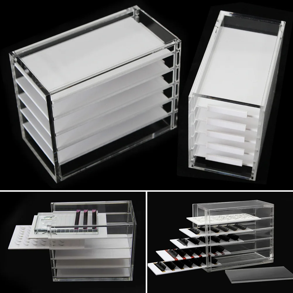 Buy 5 Layers Clear Eyelash Storage Box Makeup
