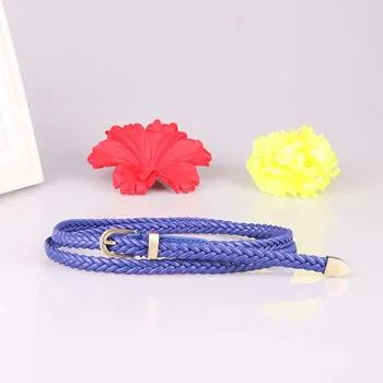 

2019 new woven belt pin buckle fashion wild thin belt women's dress rope belt decoration