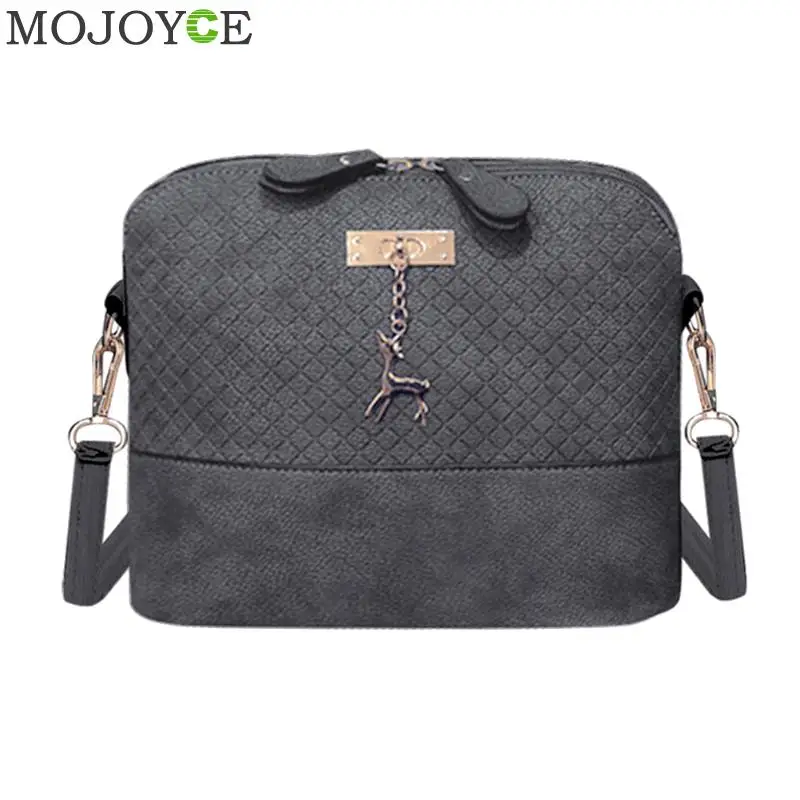 المرأة الأزياء Crossbody حقيبة حقيبة كتف جلدية pu مع الغزلان قلادة الإناث لينة حقيبة ساع يد بولسا الأنثوية