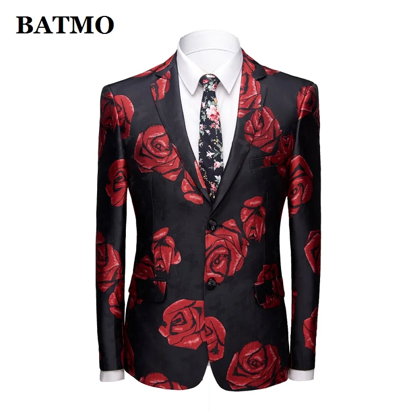 BATMO 2019 Новое поступление, высококачественный Модный повседневный мужской блейзер с принтом, мужские куртки с принтом, большие размеры S-4XL 1070