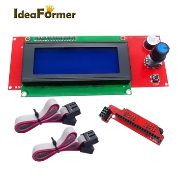 1 Set LCD 2004 Display Control Panel Smart Controller For 3D Printer Parts Reprap MK Kossel Prusa i3 RAMPS1.4 Mega2560 anet a6 e10 3d printers mainboard v2 0 12864 lcd smart controller for a6 e10 motherboard ramps 1 4 reprap prusa 3d printer parts