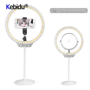 

Bi-Color LED Video Light Selfie Ring Light Led Lamp Beautify Fill Light With Make-up Mirror 3 Color Temperature 3200K-5500K