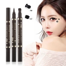 1 шт., новая мода, черная, двойная головка, штамп, водостойкая, жидкая подводка для глаз, ручка, не цветущий, для начинающих, подводка для глаз, карандаш, красота, инструменты для макияжа