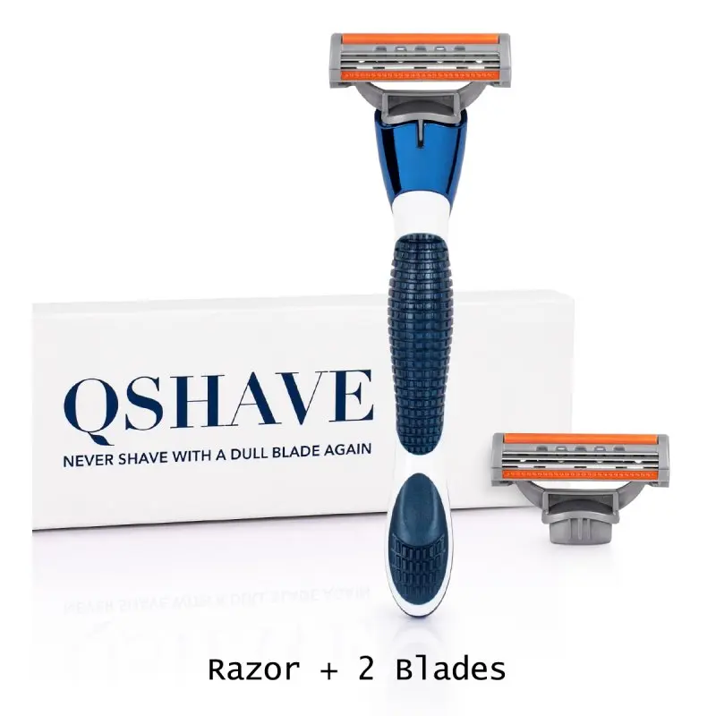 QSHAVE Orange Series 3-Слои США лезвие ручной Для мужчин бритва его с 2 шт. X3 лезвие QSHAVE Name Engraved Услуги при условии - Цвет: Normal Handle