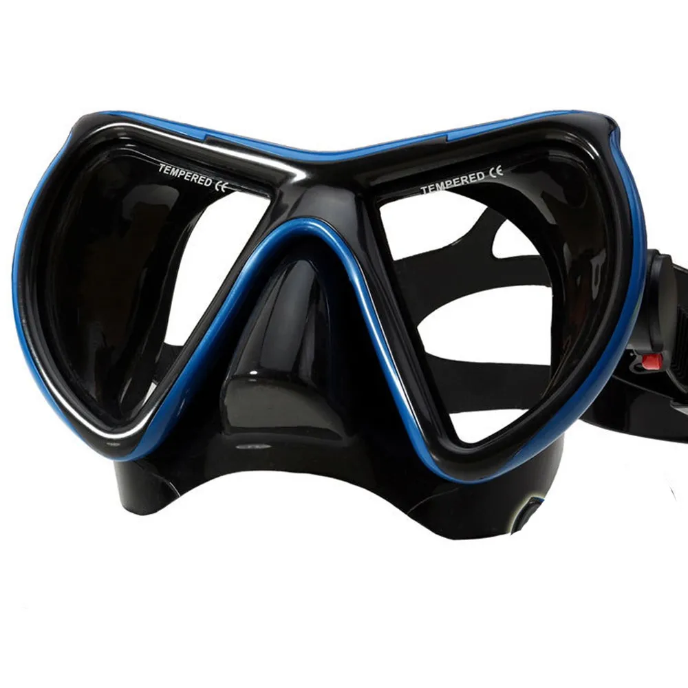 Широкая маска для дайвинга на взрослого и трубчатого набора, верхняя трубка для подводного плавания и погружения, черная силиконовая маска для дайвинга, маска из закаленного стекла для объектива