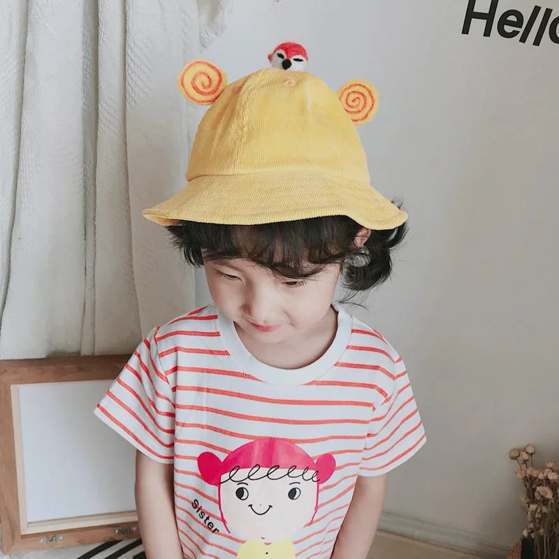 Шляпа женская детская летняя мультфильм милые уши родитель-ребенок Рыбацкая шляпа на открытом воздухе солнцезащитный козырек складные Солнцезащитная Панама шапочки