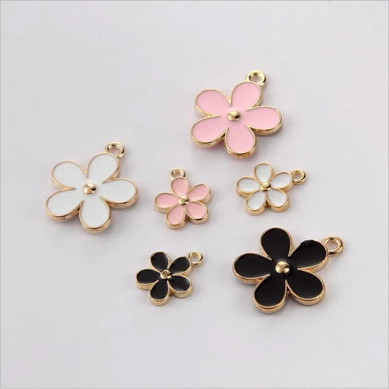 10pcs 12*9MM Enamel Daisy Flower Charms for Necklaces Pendants Earrings DIY  Colorful Mini Charms Handmade Jewelry Finding Making